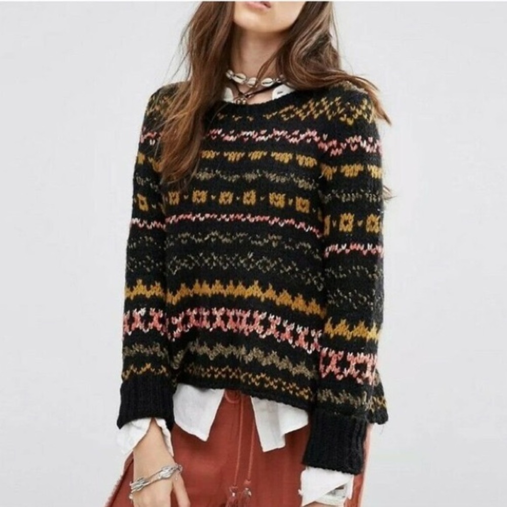 Free People Multicolor Patterned Sweater
